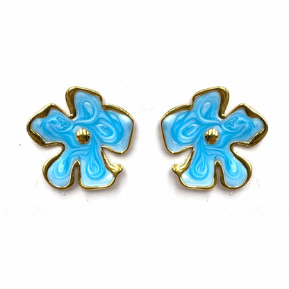 Palestro Milano Orecchini Azzurro Fiorellini astratti