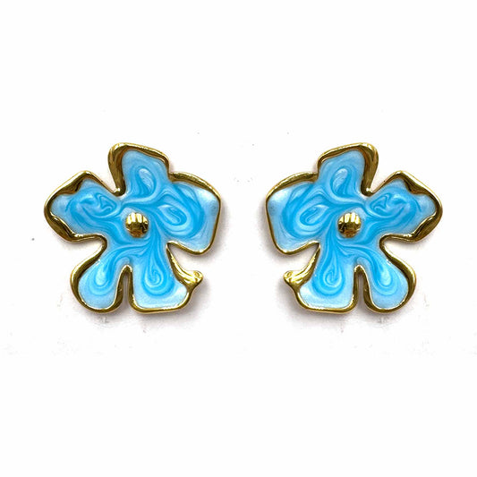 Palestro Milano Orecchini Azzurro Fiorellini astratti