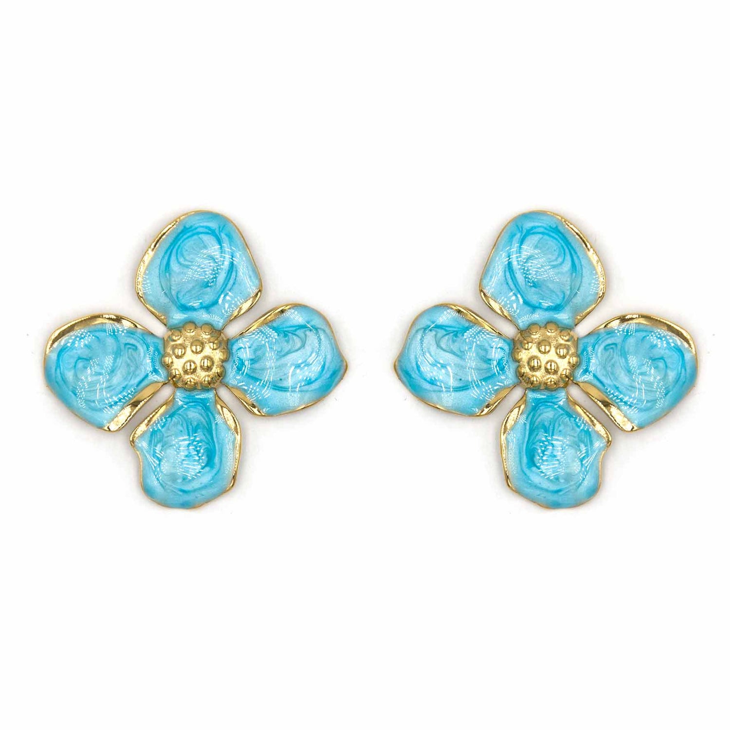 Palestro Milano Orecchini Azzurro Fiorellini Smaltati