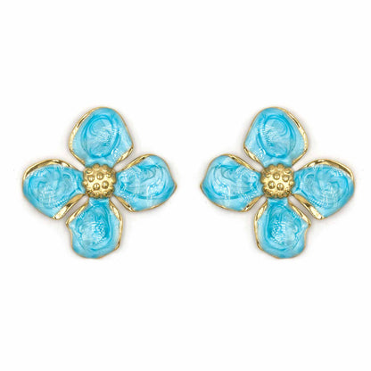 Palestro Milano Orecchini Azzurro Fiorellini Smaltati