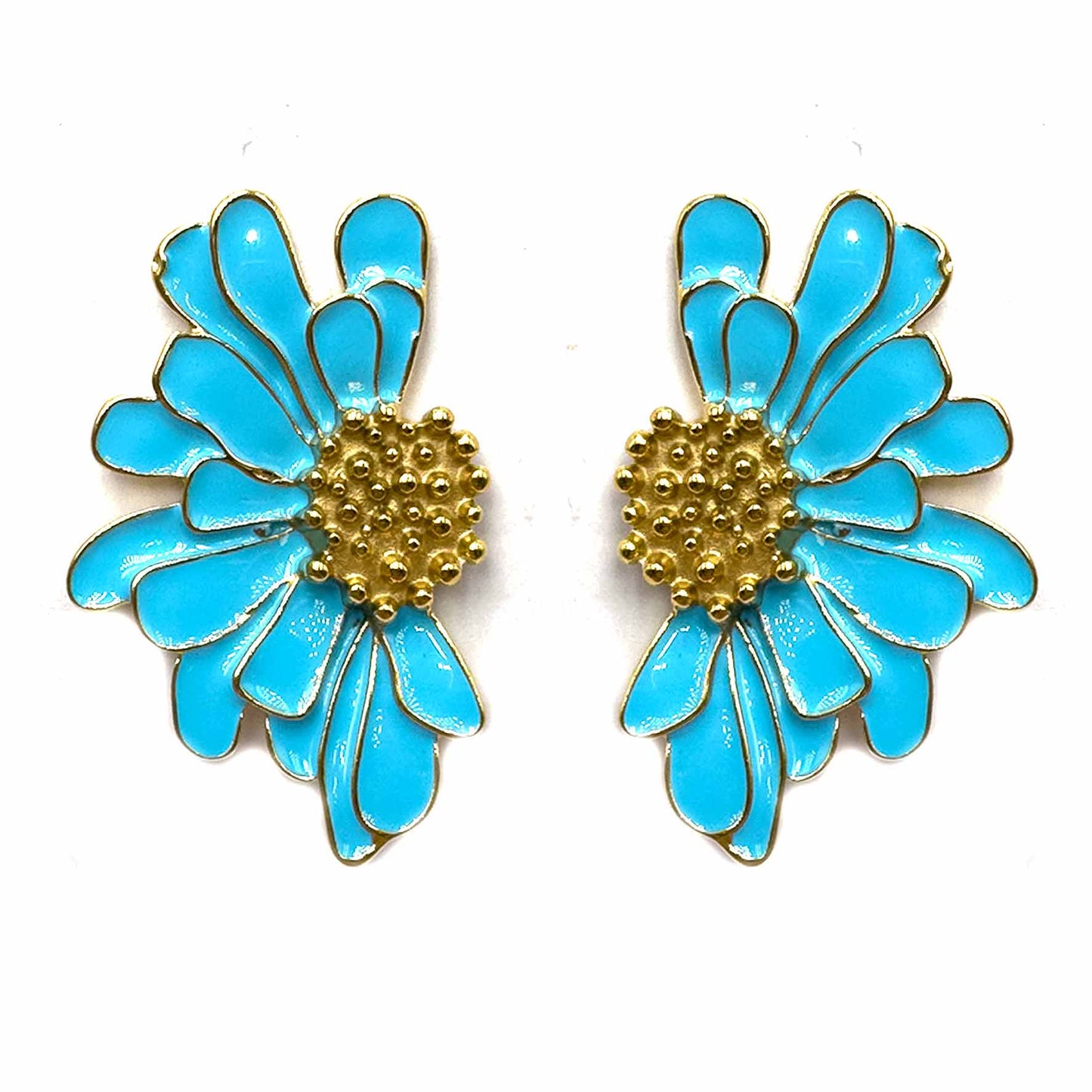 Palestro Milano Orecchini Azzurro Fiori d'Oro