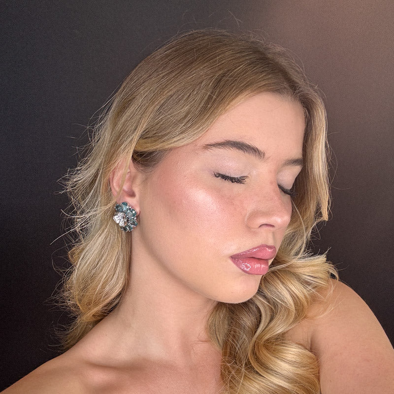 Palestro Milano Orecchini Azzurro Flora di Vetro