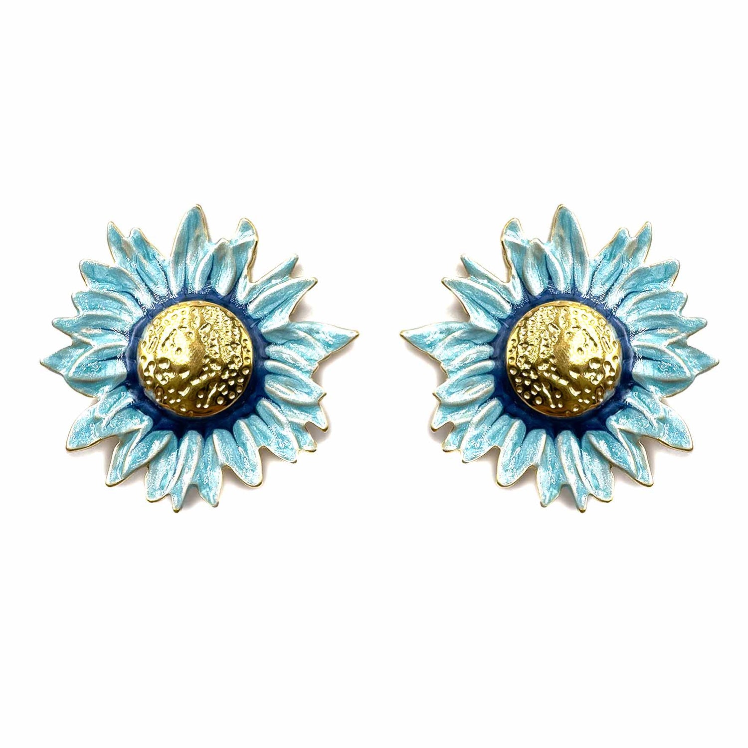 Palestro Milano Orecchini Azzurro Girasoli Colorati