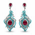 Palestro Milano Orecchini Azzurro/Rosso Piuma Ornamentale