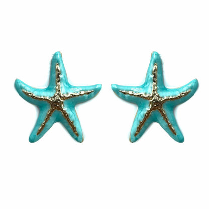 Palestro Milano Orecchini Azzurro Stella marina con venatura dorata