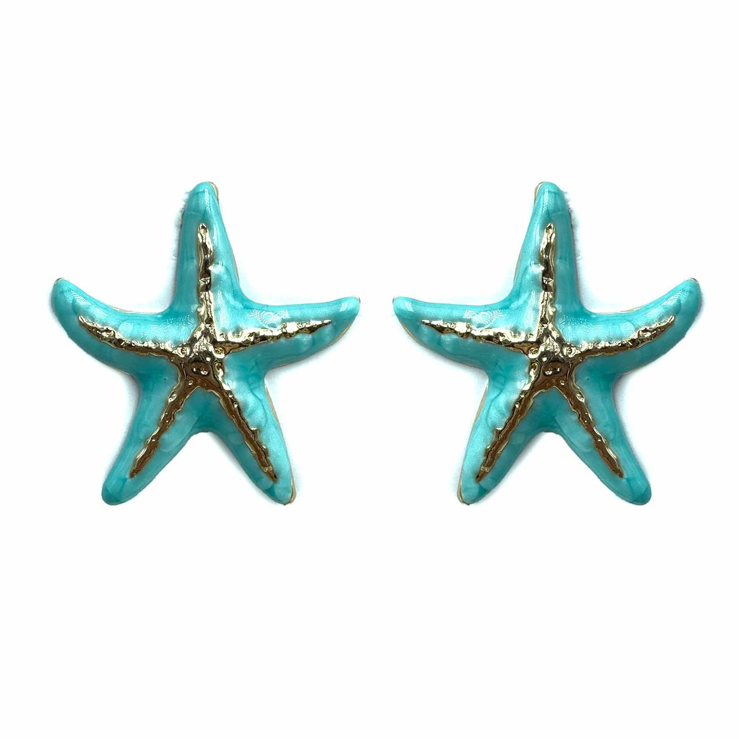 Palestro Milano Orecchini Azzurro Stella marina con venatura dorata