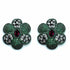 Palestro Milano Orecchini Base Dark - Verde Smeraldo Rubino Camelia di Pavè