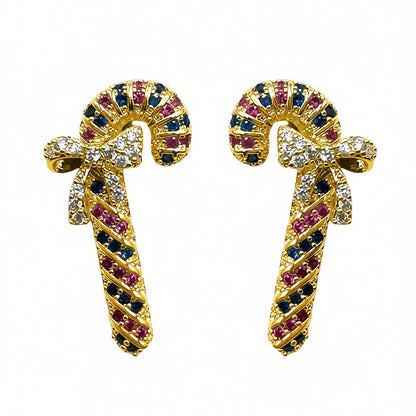 Palestro Milano Orecchini Base Gold - Blu Fucsia Candy di Pavè