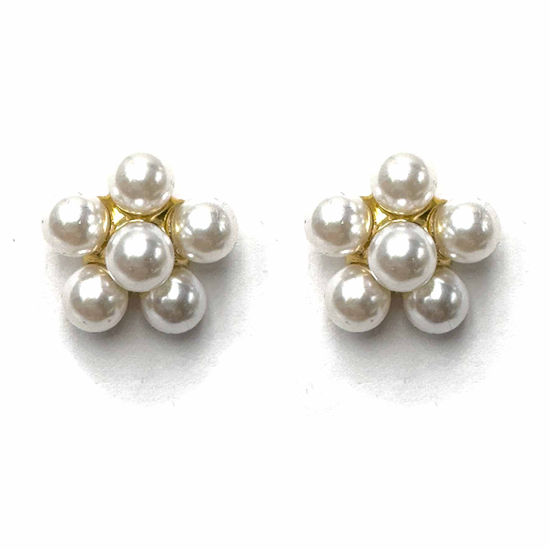 Palestro Milano Orecchini Base gold Fiorellino di perle