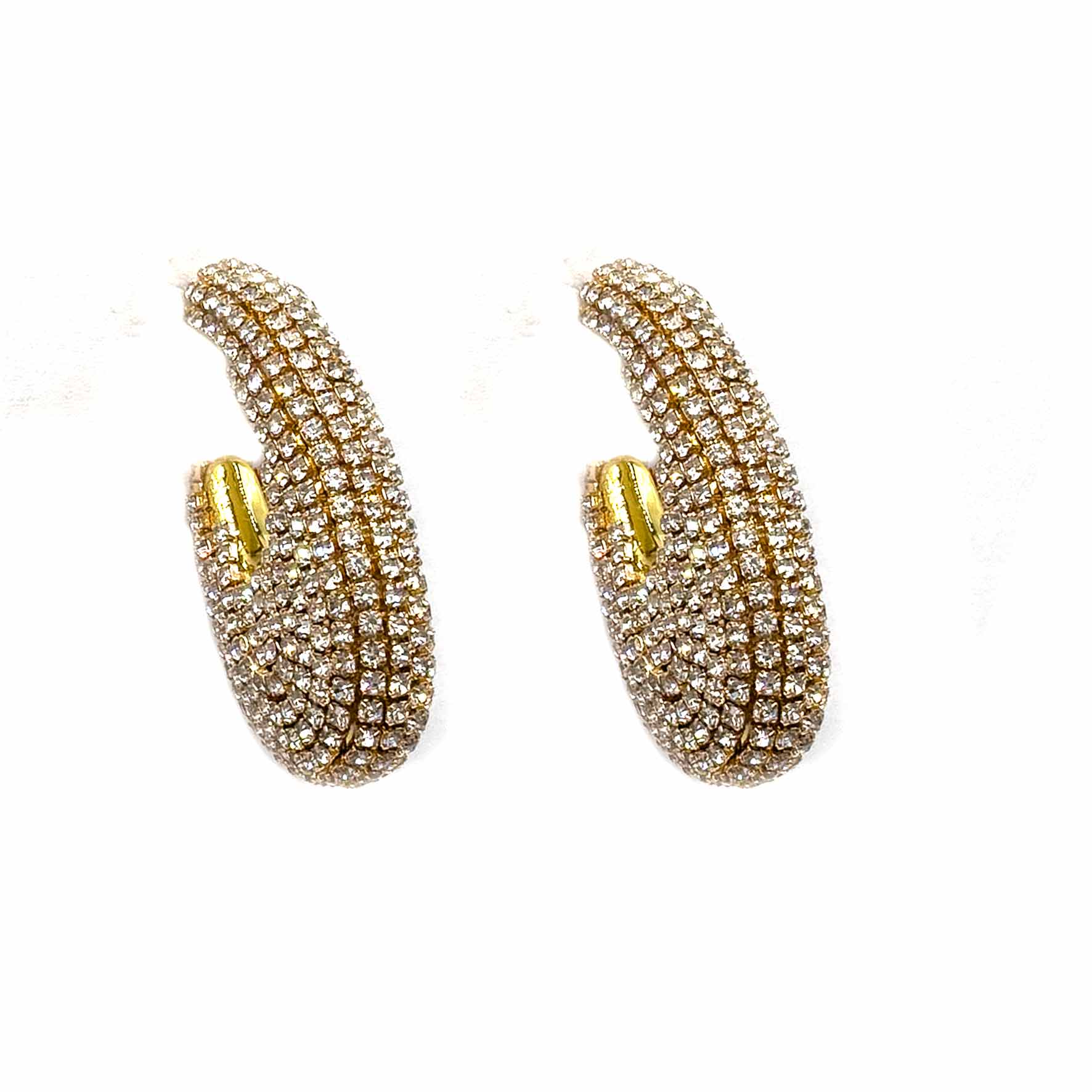 Palestro Milano Orecchini Base gold Semicerchi di zirconi