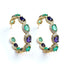 Palestro Milano Orecchini Base RoseGold / Viola/Azzurro Boccoli di cristallo