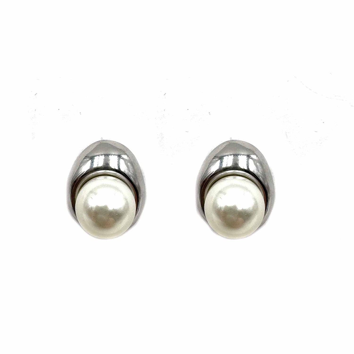 Palestro Milano Orecchini Base Silver Perlina incastonata