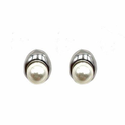 Palestro Milano Orecchini Base Silver Perlina incastonata