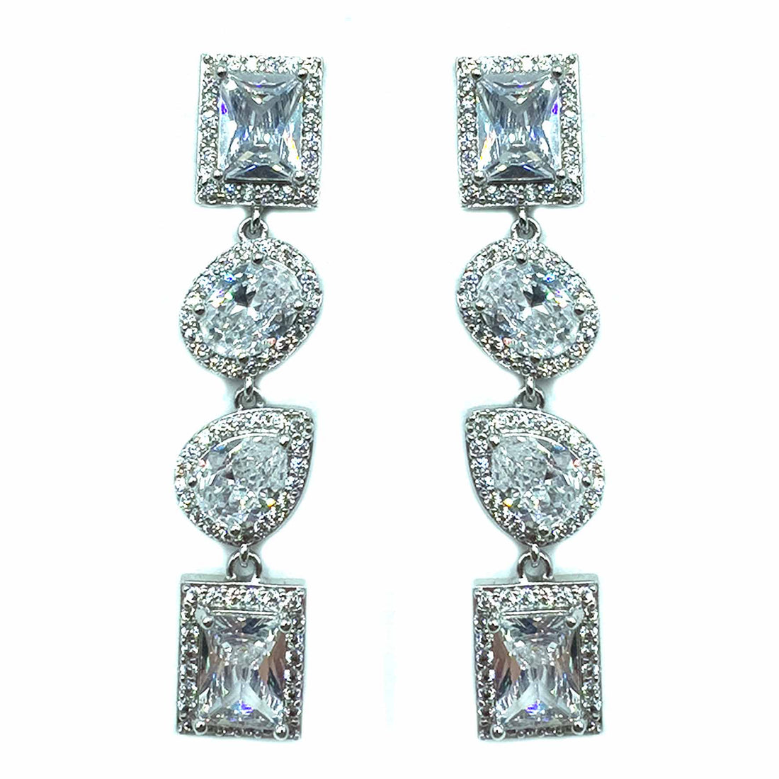 Palestro Milano Orecchini Base Silver Pietre Preziose a catena