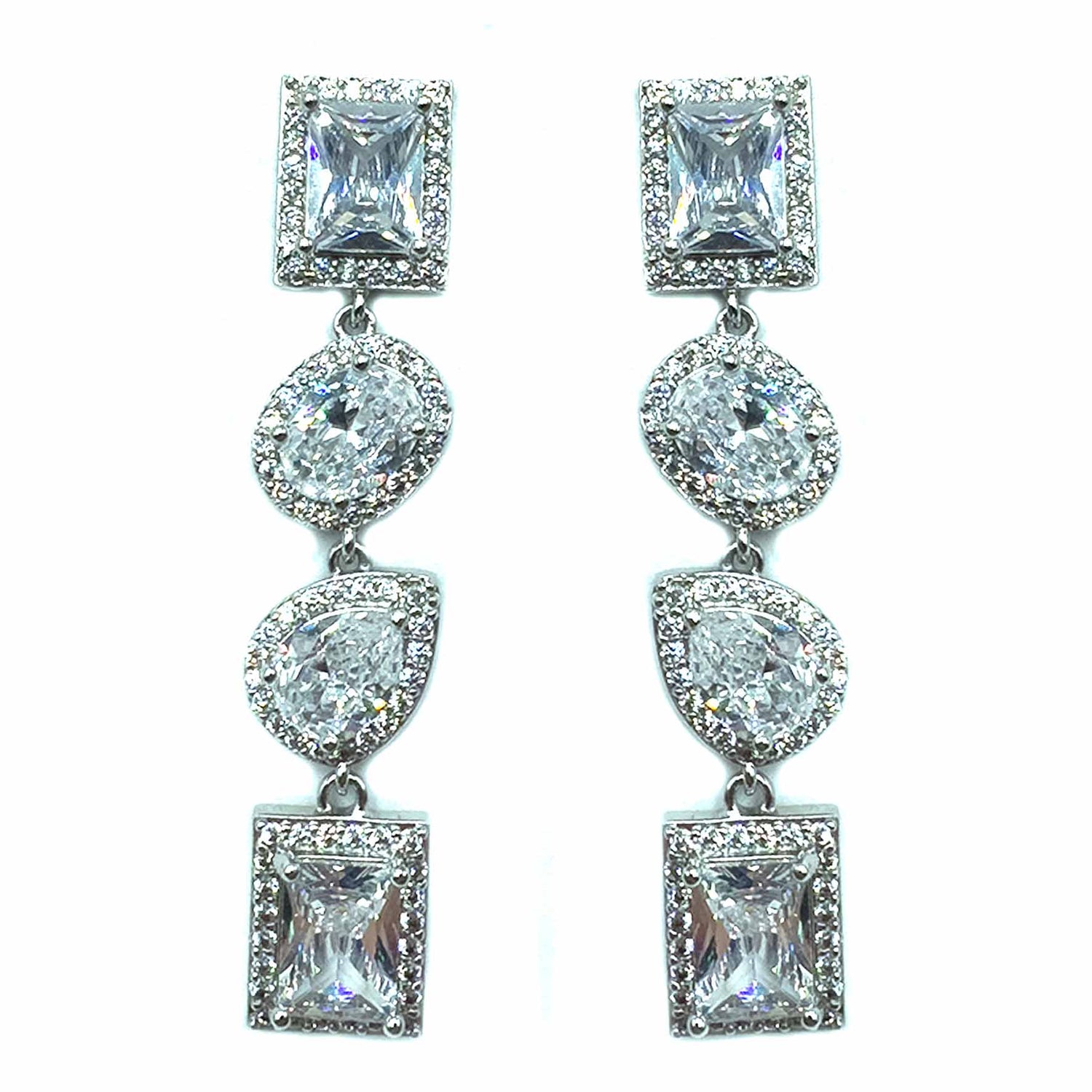 Palestro Milano Orecchini Base Silver Pietre Preziose a catena