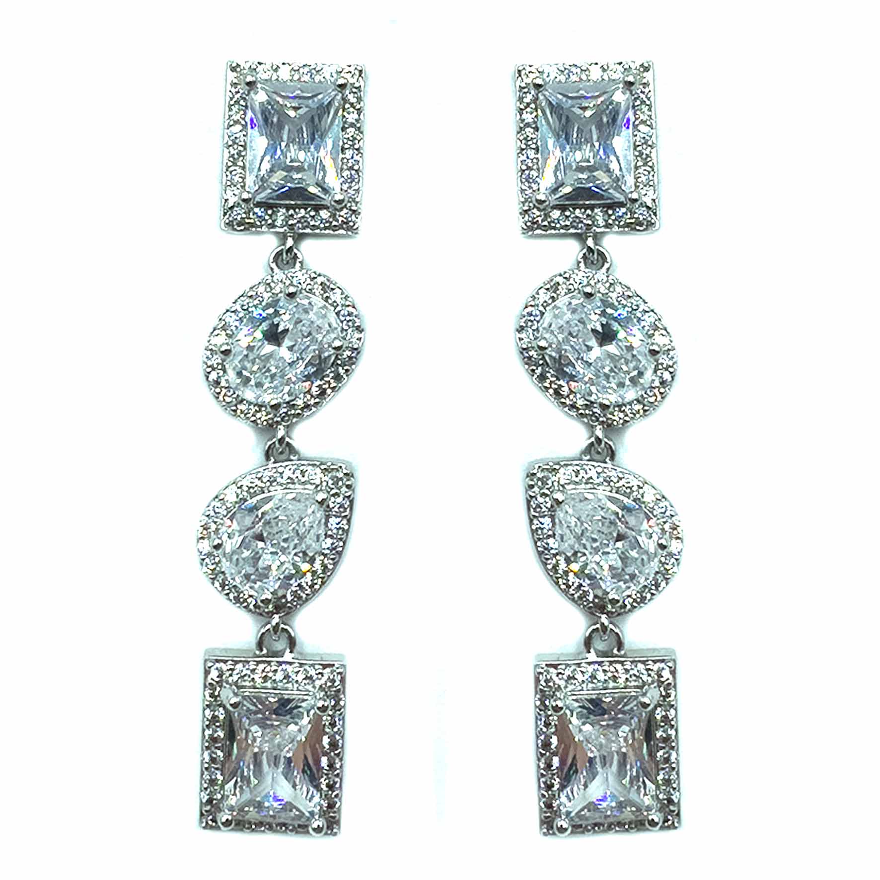 Palestro Milano Orecchini Base Silver Pietre Preziose a catena