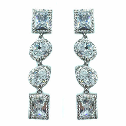 Palestro Milano Orecchini Base Silver Pietre Preziose a catena