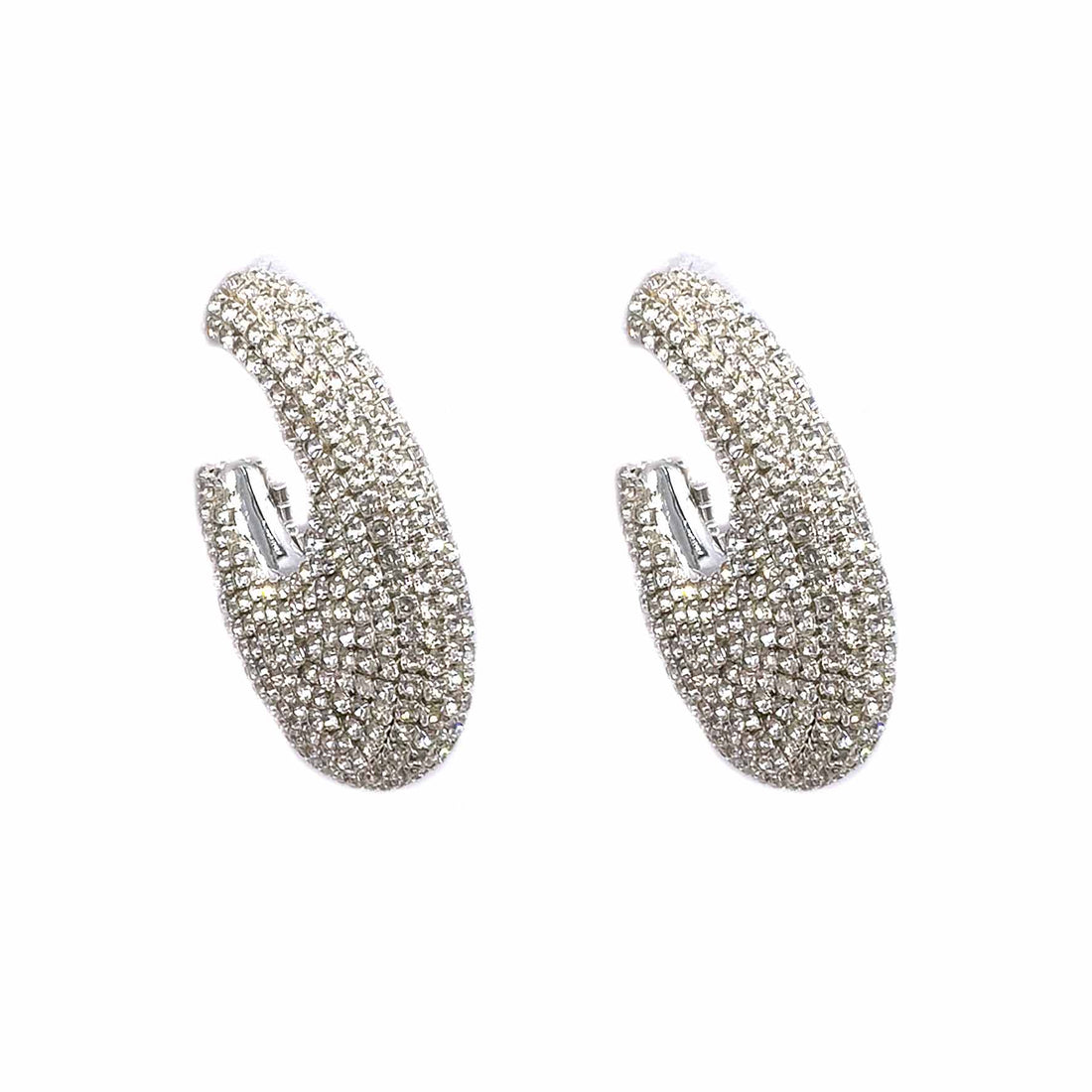 Palestro Milano Orecchini Base silver Semicerchi di zirconi