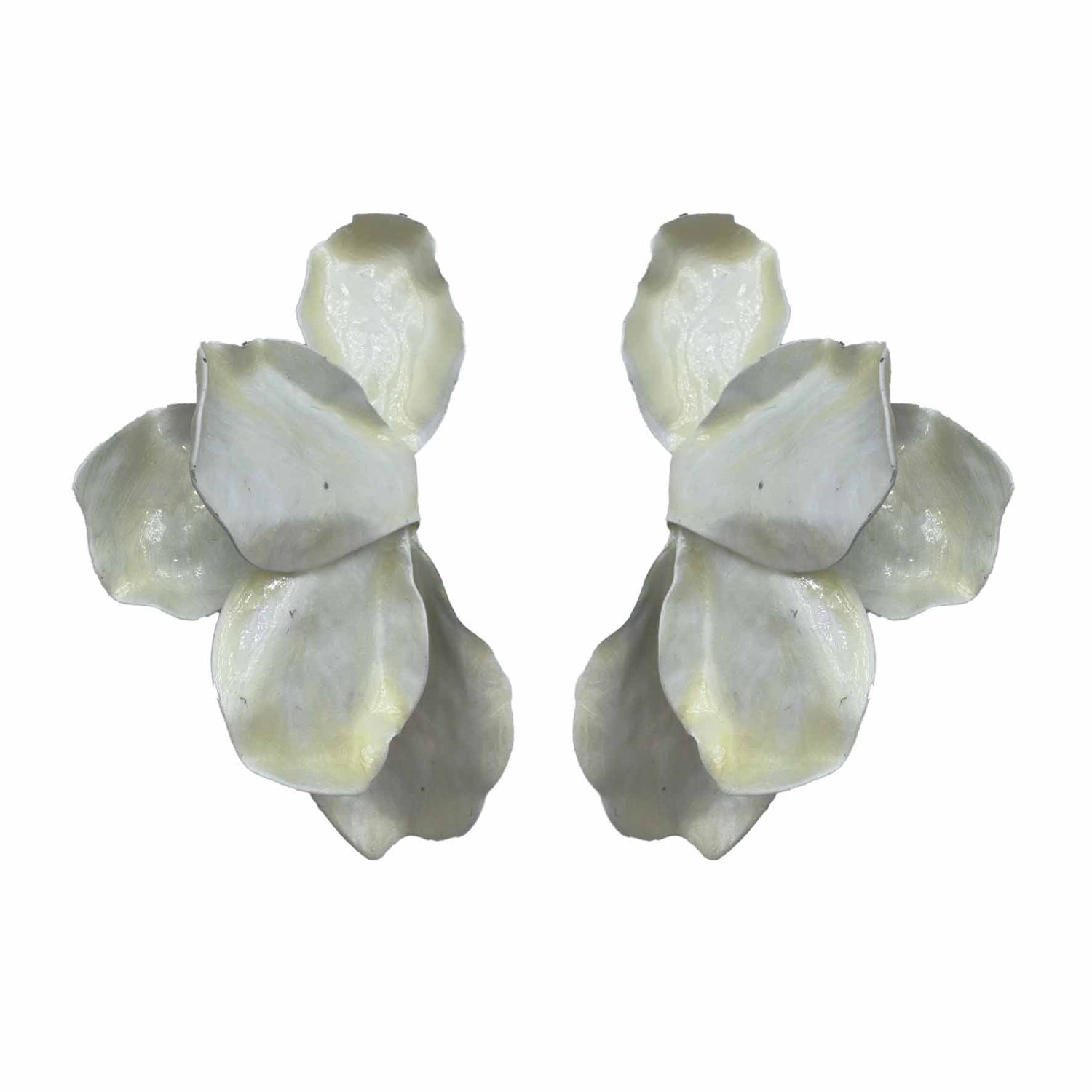 Palestro Milano Orecchini Bianco Crema Fantasia di Petali