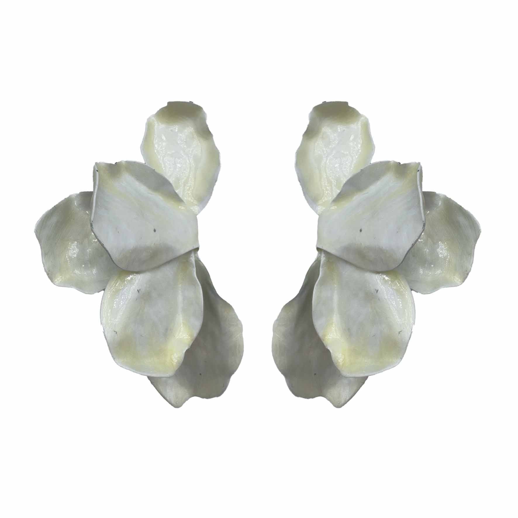 Palestro Milano Orecchini Bianco Crema Fantasia di Petali