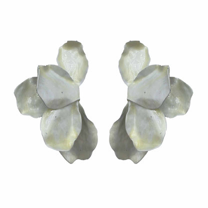 Palestro Milano Orecchini Bianco Crema Fantasia di Petali