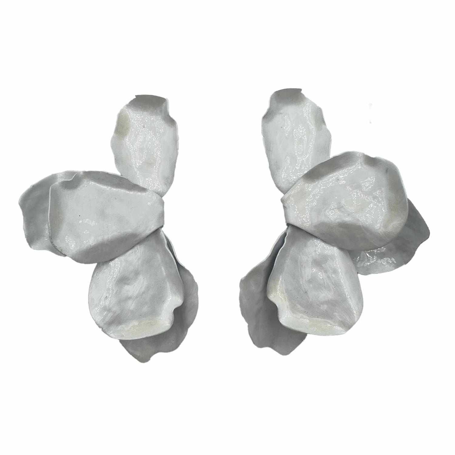Palestro Milano Orecchini Bianco Gesso Fantasia di Petali