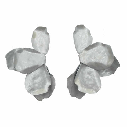 Palestro Milano Orecchini Bianco Gesso Fantasia di Petali