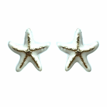 Palestro Milano Orecchini Bianco Stella marina con venatura dorata