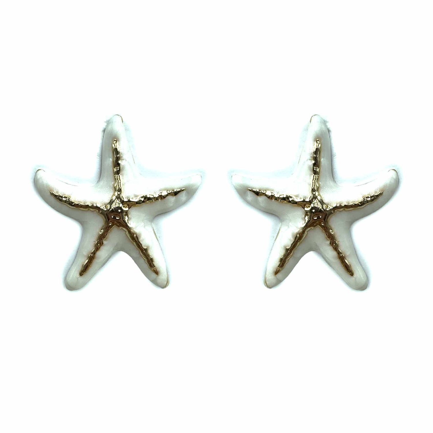 Palestro Milano Orecchini Bianco Stella marina con venatura dorata