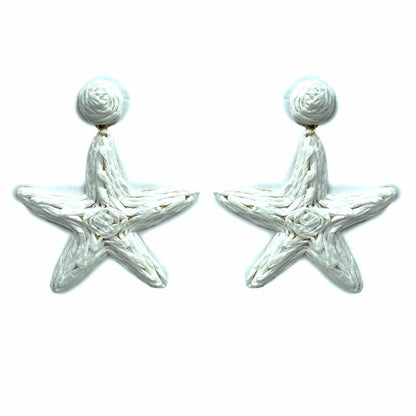 Palestro Milano Orecchini Bianco Stelle di mare rafia