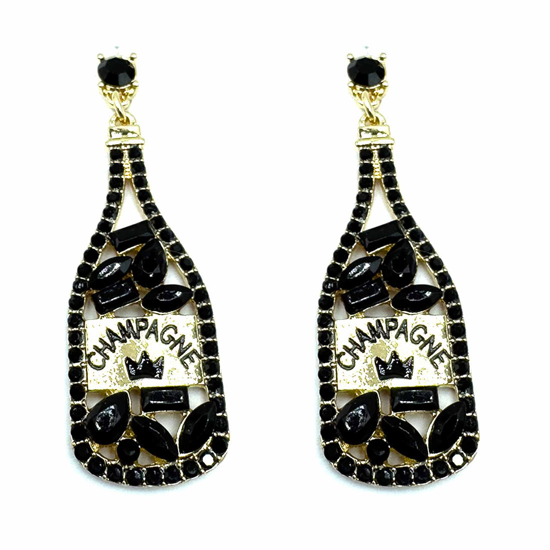 Palestro Milano Orecchini Black Bollicine di champagne