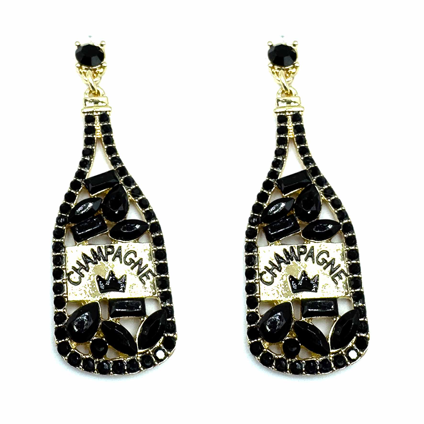 Palestro Milano Orecchini Black Bollicine di champagne