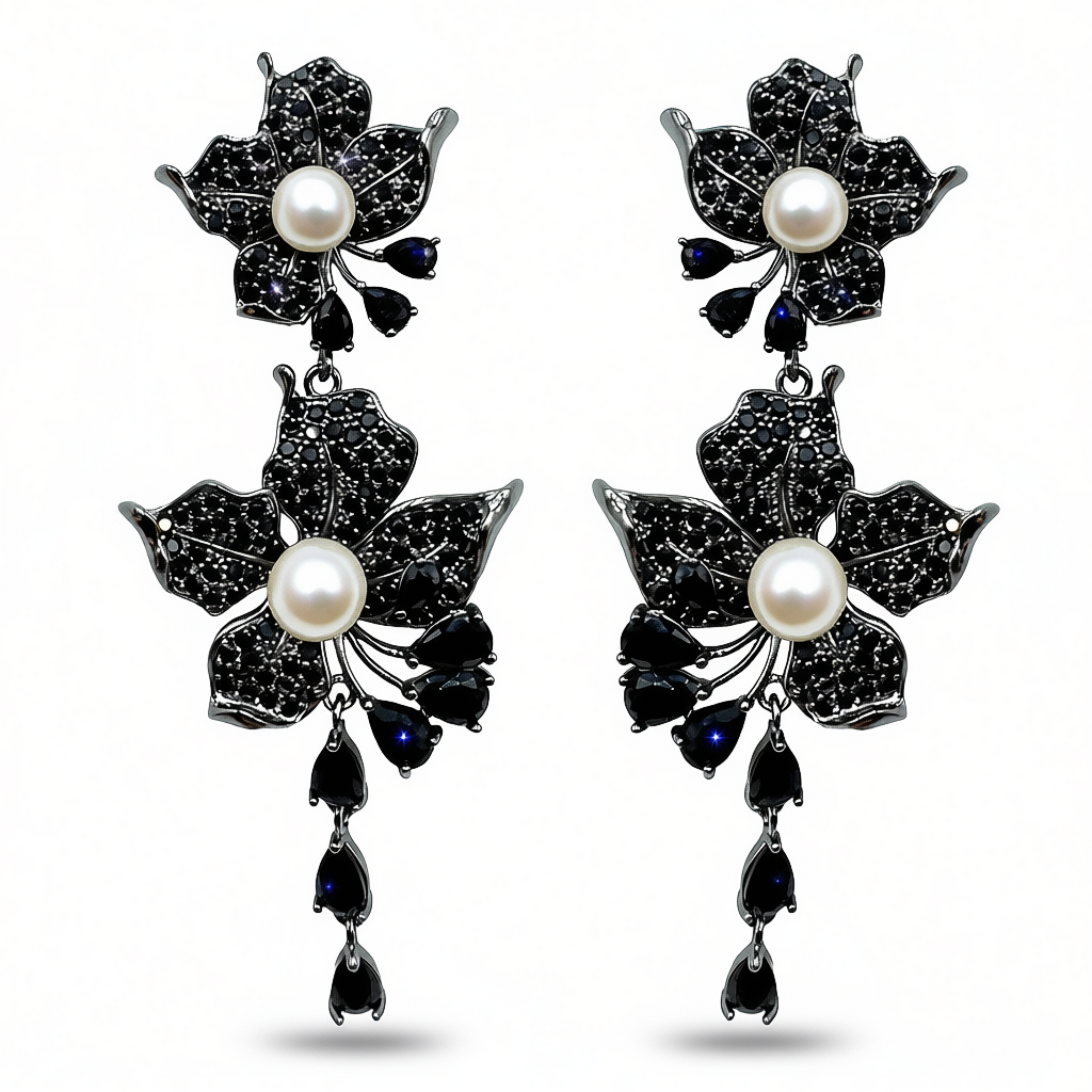 Palestro Milano Orecchini Black Bouganville