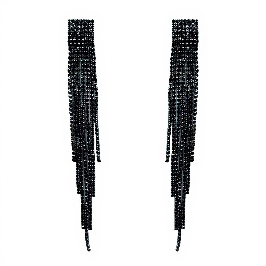 Palestro Milano Orecchini Black Cascata Luminosa