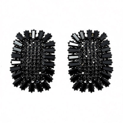 Palestro Milano Orecchini Black Girasole Rettangolare