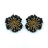 Palestro Milano Orecchini Black&Gold Ibisco di pavè