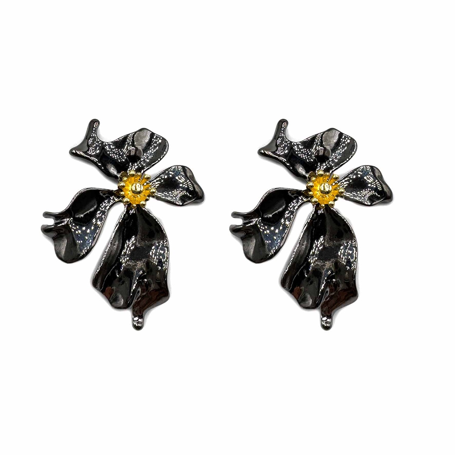Palestro Milano Orecchini Black Orchidea