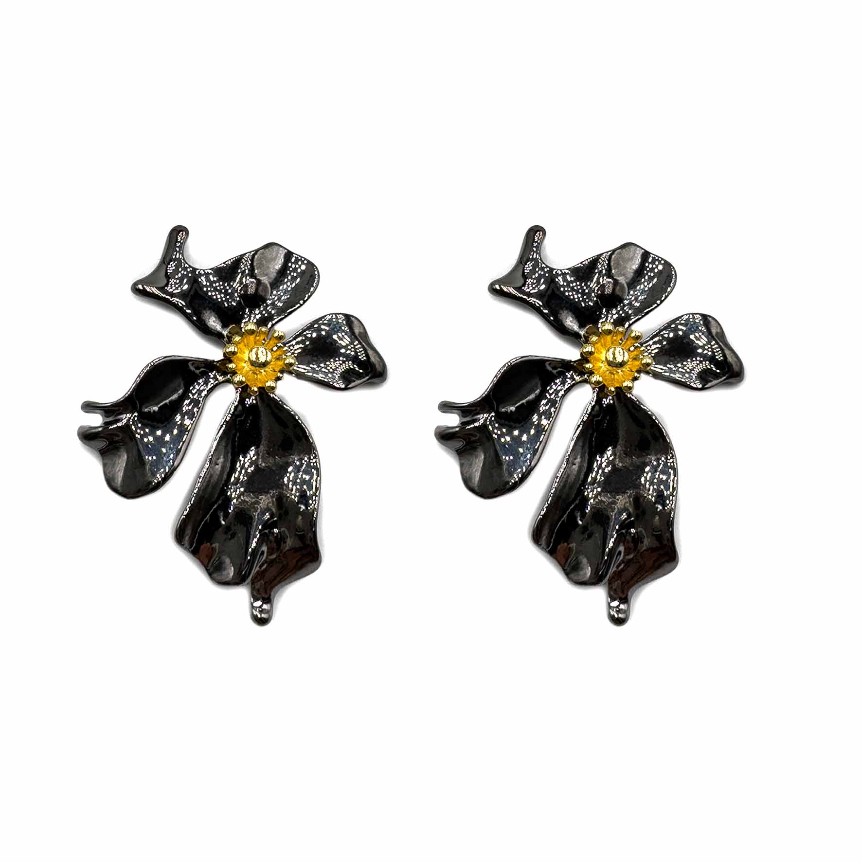 Palestro Milano Orecchini Black Orchidea