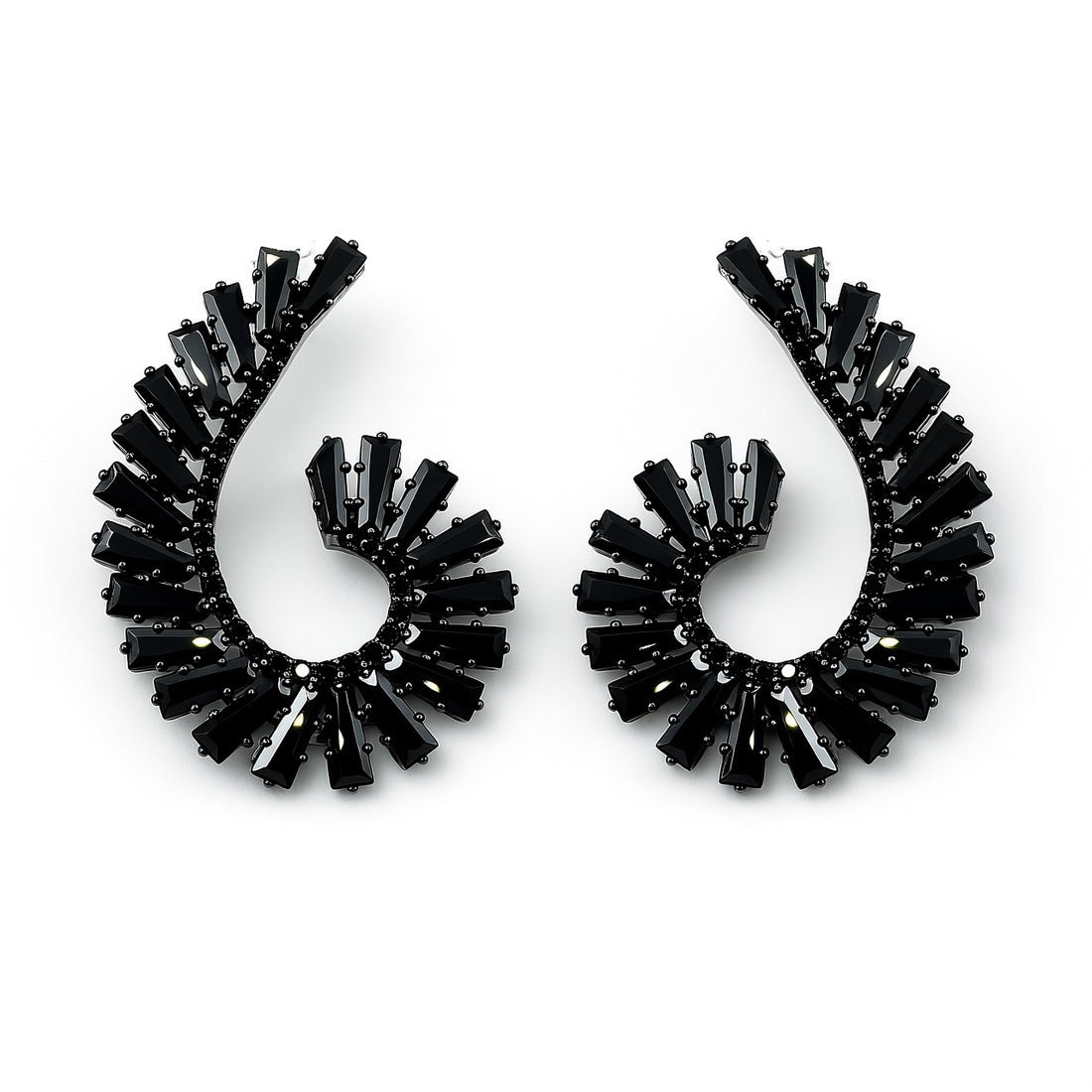 Palestro Milano Orecchini Black Virgole di Zirconi