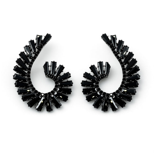 Palestro Milano Orecchini Black Virgole di Zirconi