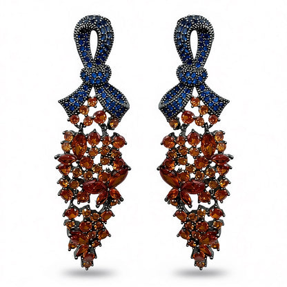 Palestro Milano Orecchini Blu Arancio Grappolo di Luce