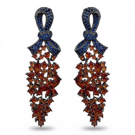 Palestro Milano Orecchini Blu Arancio Grappolo di Luce