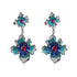 Palestro Milano Orecchini Blu Azzurro Doppio Fiore di pavè