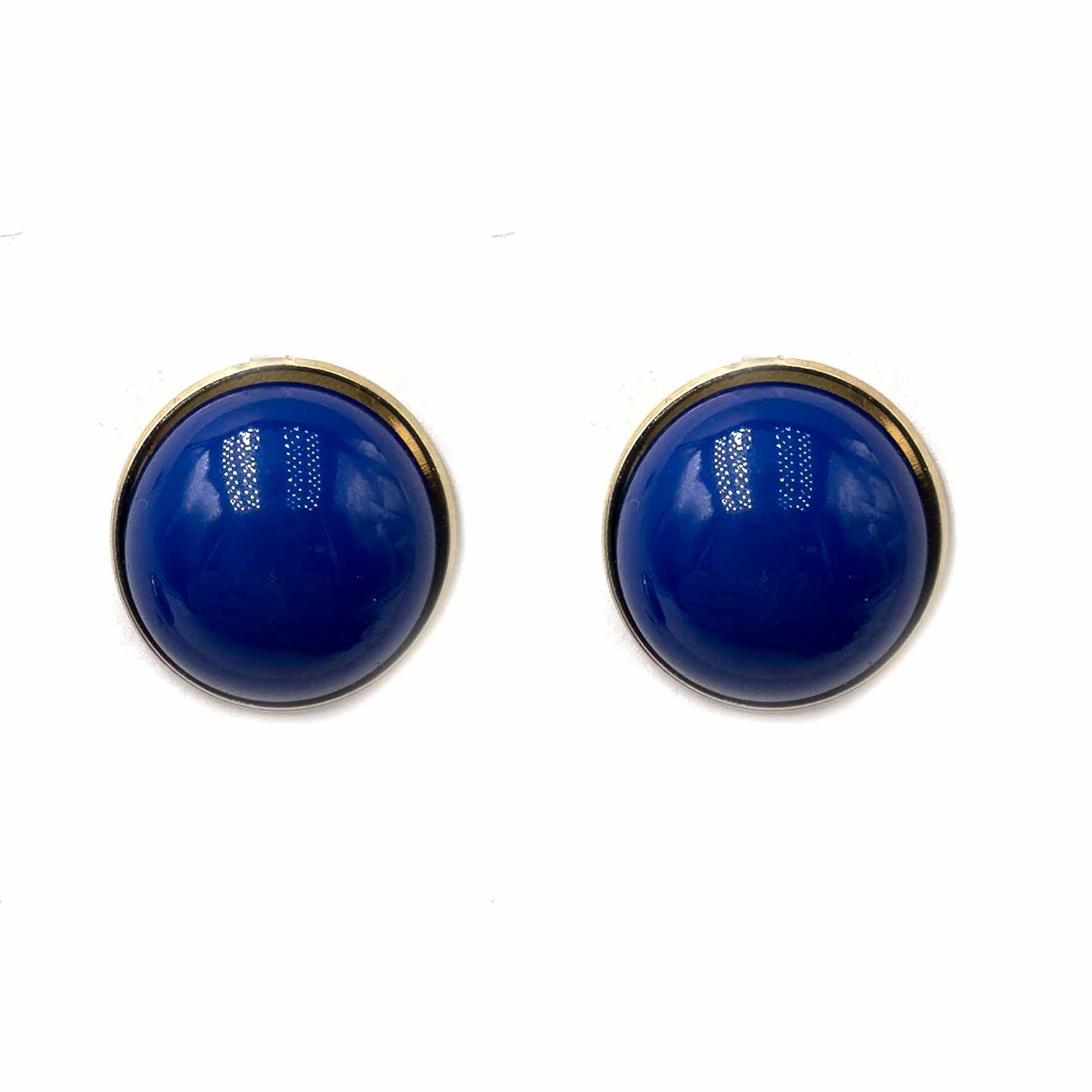 Palestro Milano Orecchini Blu Bottone Retrò