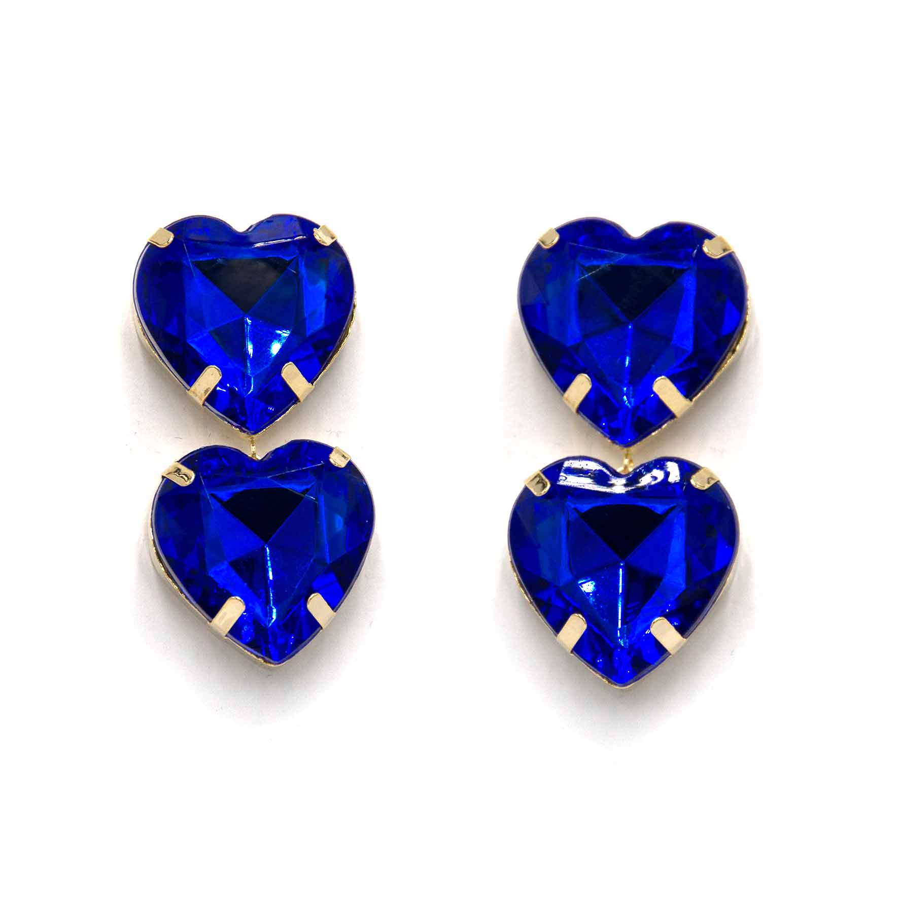 Palestro Milano Orecchini Blu Doppio cuore