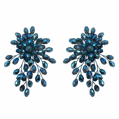 Palestro Milano Orecchini Blu Elettrico Trionfo di Perline - NEW