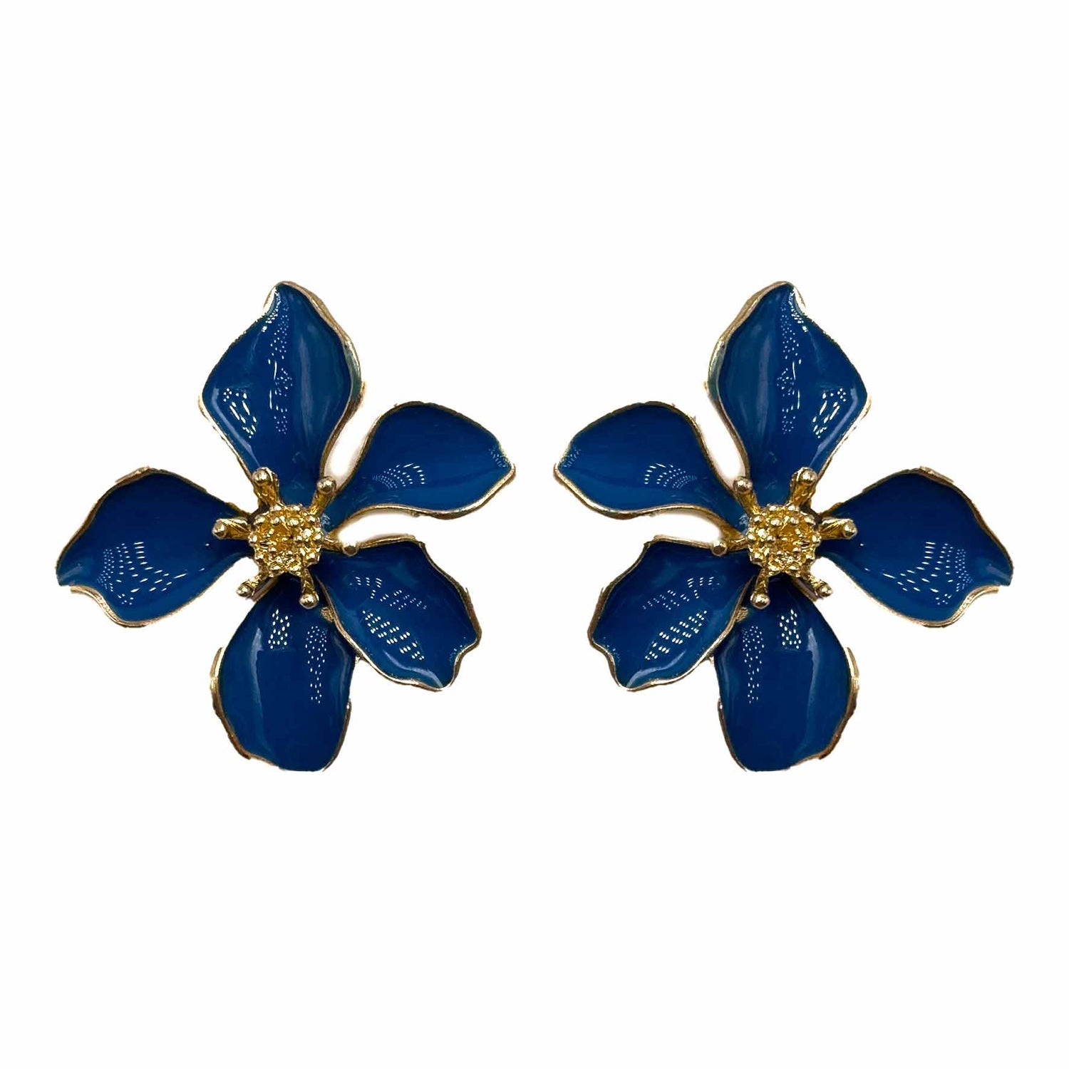 Palestro Milano Orecchini Blu Fiori Tropicali