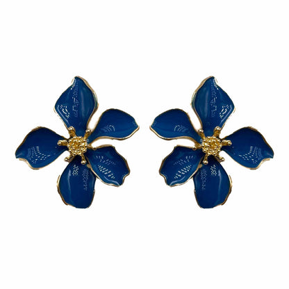 Palestro Milano Orecchini Blu Fiori Tropicali