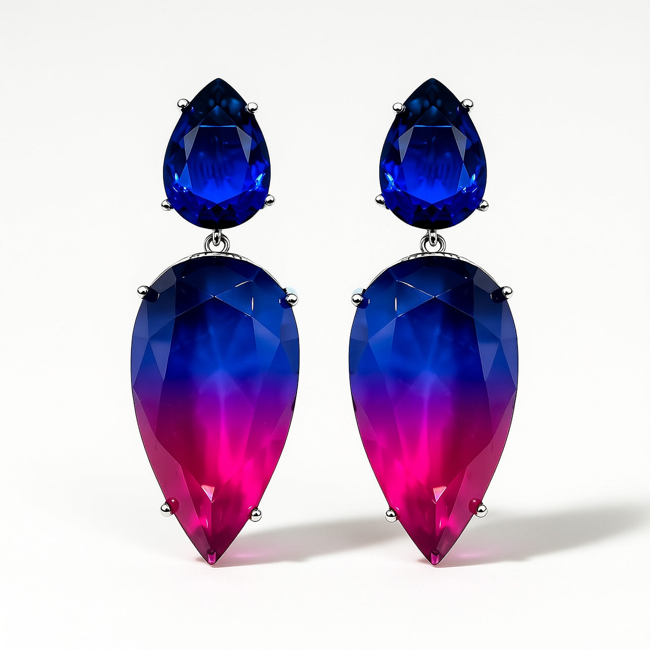 Palestro Milano Orecchini Blu-Fucsia Pietre sfumate a Goccia