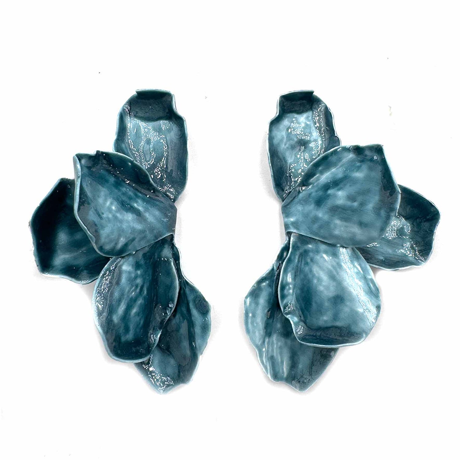 Palestro Milano Orecchini Blu Indaco Fantasia di Petali